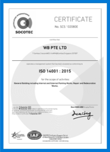 Cert - WB PTE LTD EMS ISO 14001 2015 SAC